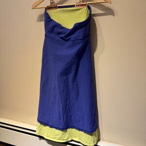 Lululemon Reversible Strapless Dress - Women's Medium Blue and Yellow